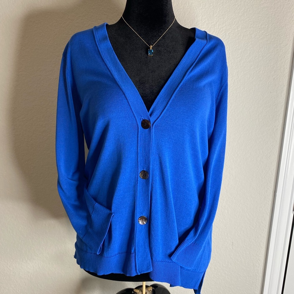 New with Tags Chico’s Cobalt Blue Button-Up Cardigan